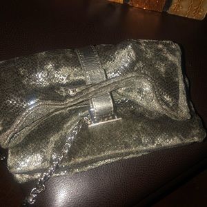 Silver cross body bag